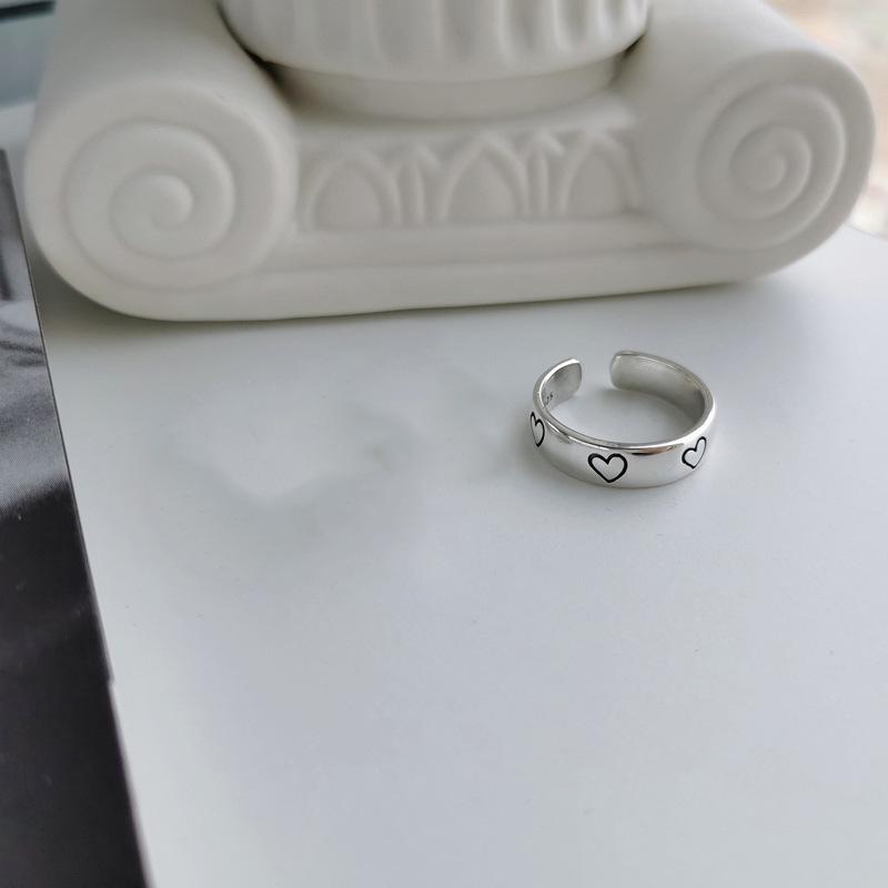 Adjustable Oil Drip Love Glossy Ring Niche Premium Sense Personality Versatile Stackable Women's Index Finger Fashion Ring