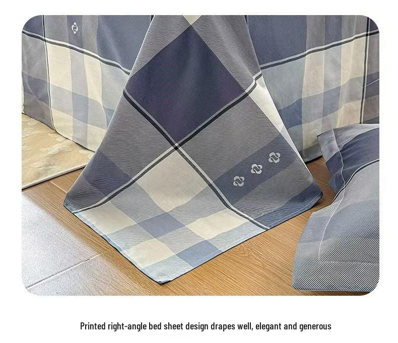 Class A Pure Cotton Bed Sheet, Duvet Cover, and Pillowcase Set – Available in Three-Piece or Four-Piece, All Seasons, Home/Homestay