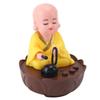 Musical Nodding Monk Figurine Decoration Moving Head Buddha Statue with USB Charging Cable