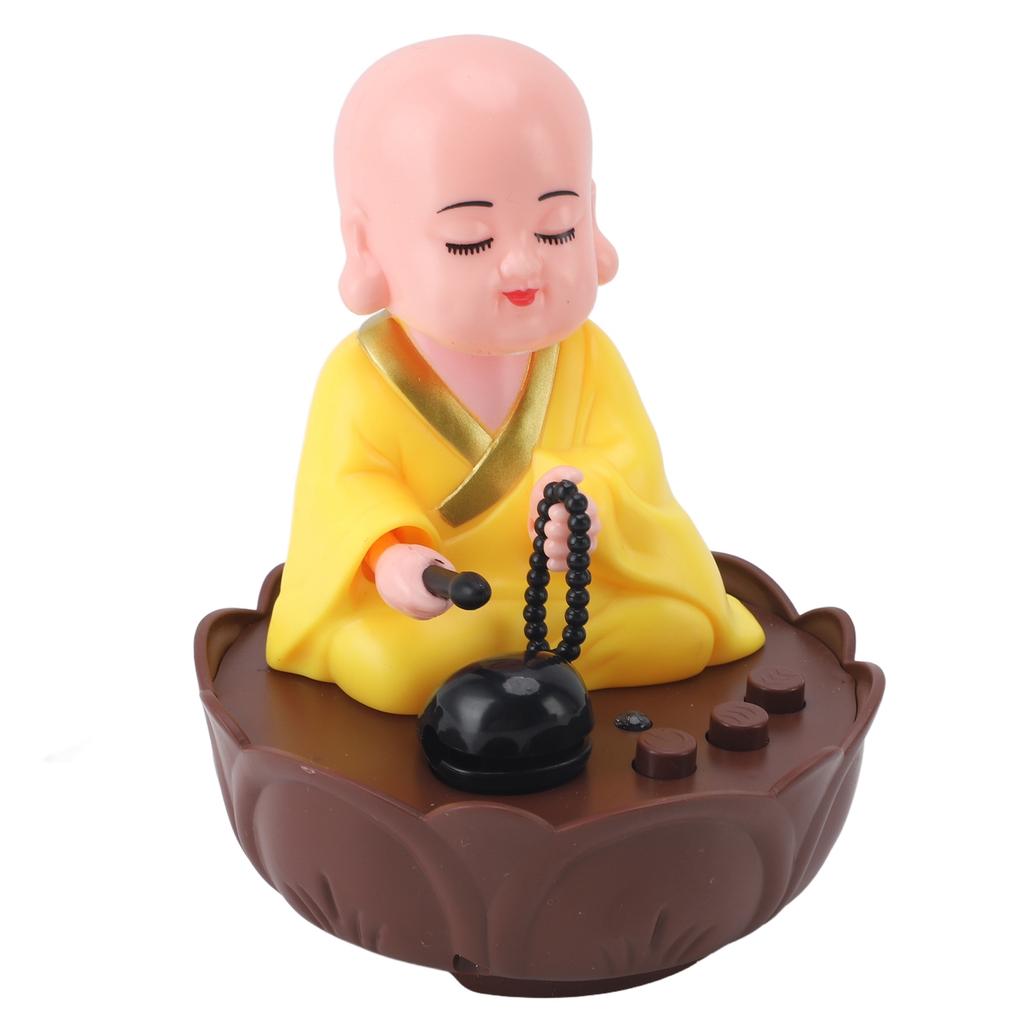 Musical Nodding Monk Figurine Decoration Moving Head Buddha Statue with USB Charging Cable