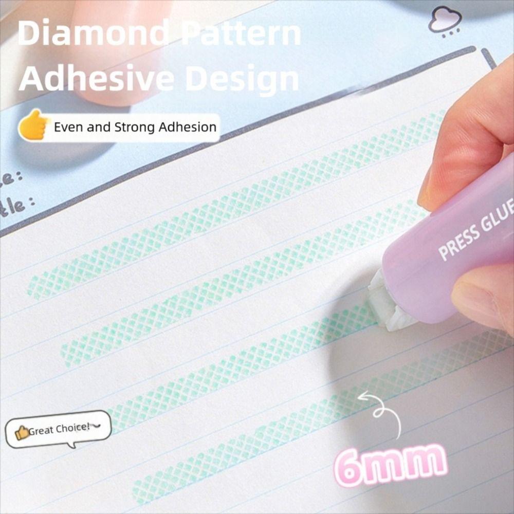 3pcs/set 360° Rotation Head Dot Glue Tape Large Capacity Dispensing Pen  School Supplies