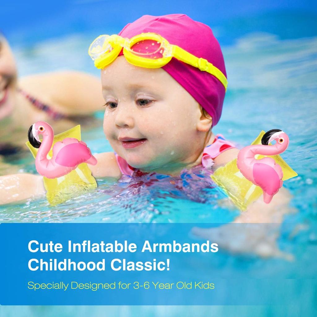 Manguitos Inflables Para Piscina – 2 Unidades + Bomba, Para Niños De 2 A 6 Años (15-25 Kg), PVC Resistente Y Seguro