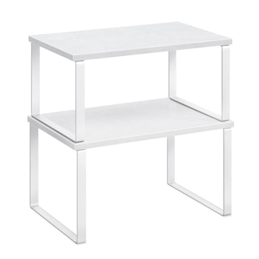 

Cabinet Organizer Shelf Set of 2 Kitchen Counter Shelves Kitchen Storage Spice Rack Stackable Expandable Metal and Engineered W United States