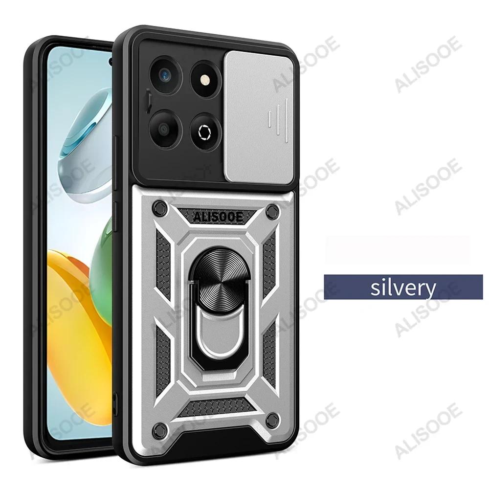 Funda for Honor X8C X7C 4G Case Slide Camera Lens Ring Stand Holder Shockproof Phone Cover for Honor X7C Capa