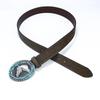 Men'S Western Denim Belt Horseback Retro Blue Retro Horsehead Punk Belt