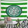 Celtic Football Club Crest Green White Hoops Shamrock Wall Tapestry Fan Decor for Bedroom Man Cave Gift