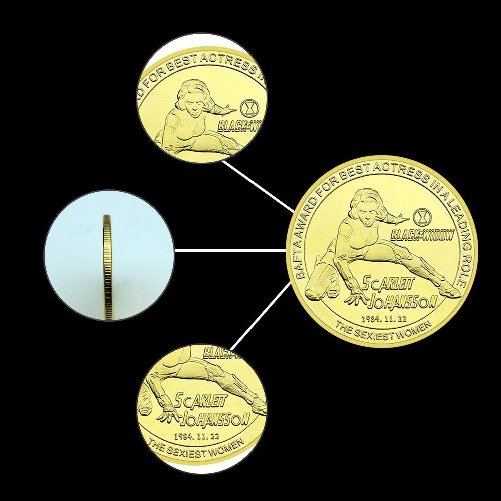 Scarlett, Famous Female Singer, Actress, Gold-plated Commemorative Coin, Star Commemorative Medal, Medal Collection Gift