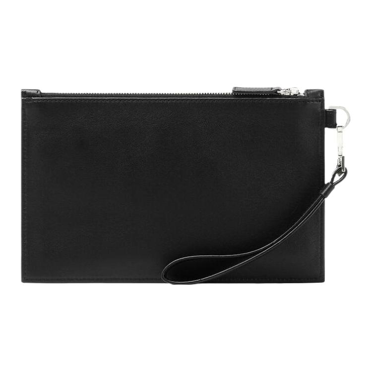 Versace Medusa Biggie Series Detachable Strap Zipper Closure Leather Clutch Small Men Clutch Black Silver 1006240-1A03190-1B00P