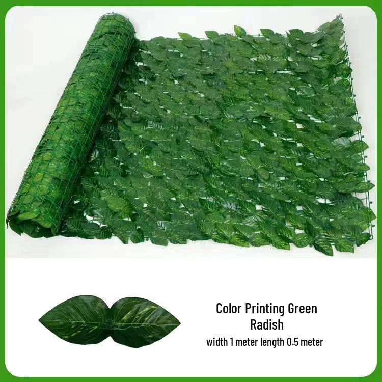 Konstgjord Grön Bladstaket för Balkong- eller Trädgårdsdekoration