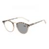 Blaulichtfilter Fotochrome Lesebrille Unisex Vintage Ovaler Rahmen Altersweitsichtigkeit Sonnenbrille für Draußen +4 0