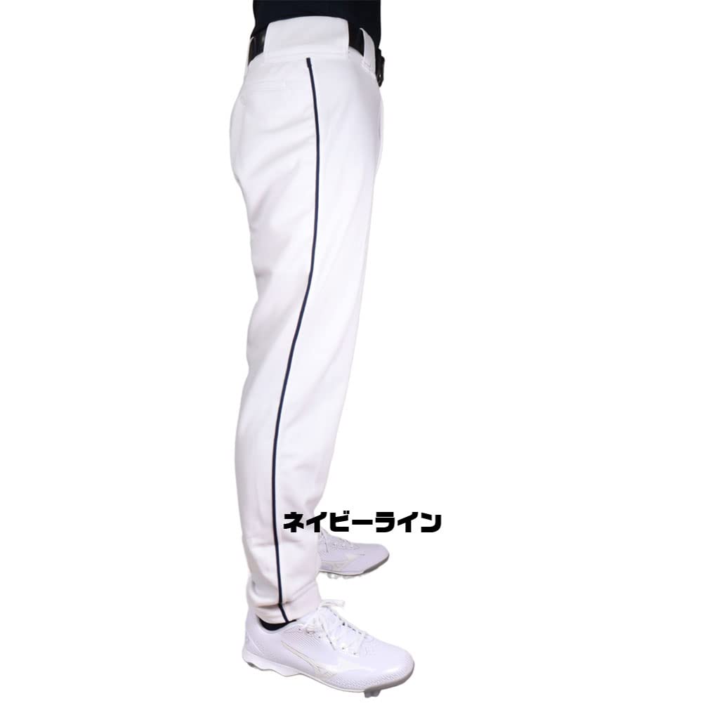 

[Mizuno] Striped Uniform Pants, White, 12jd2f6201, Straight Pants, Navy Stripe, Size M