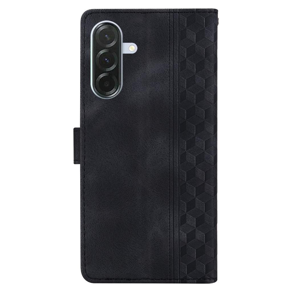 For Samsung Galaxy A26 5G Leather Case Imprinted Checkered Pattern Wallet Stand Flip Phone Cover