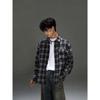 Men's Retro Black & White Checkered Long Sleeve Shirt Jacket - Casual Spring/Autumn Wear