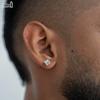 Effie Queen Genuine 925 Silver 14k Gold Square Cut Zirconia Stud Earrings 1/2/3/4CT Simple Jewelry for Women Men Fine Gift LZE19