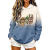 Damen Casual Langarm Weihnachtsdruck Pullover Hoodie