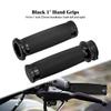 1" Inch Motorcycle Handle Bar Hand Grips Black Fits Honda Yamaha Kawasaki Suzuki