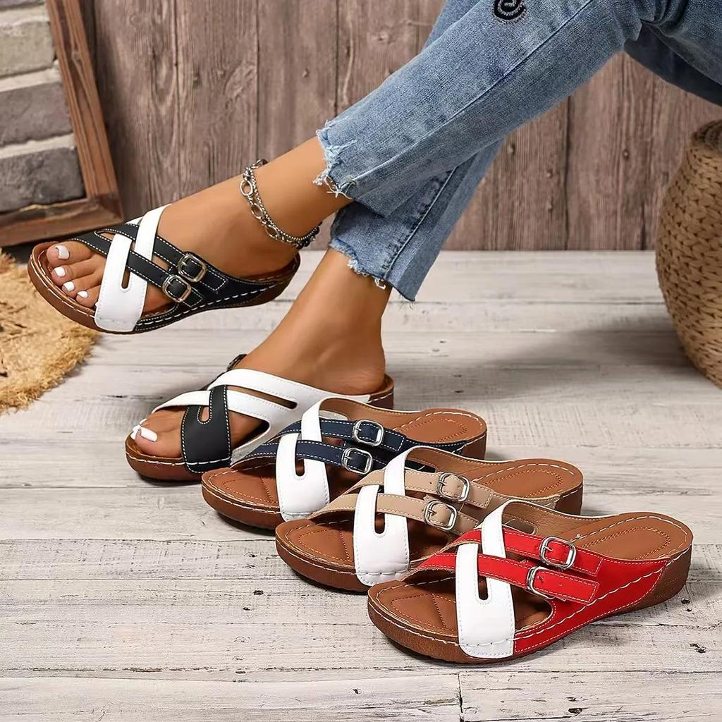 2025 Summer Women Wedges Slippers Female Peep Toe Slippers New Shoes Luxury Outdoor Beach Platform Sandals Slides Women