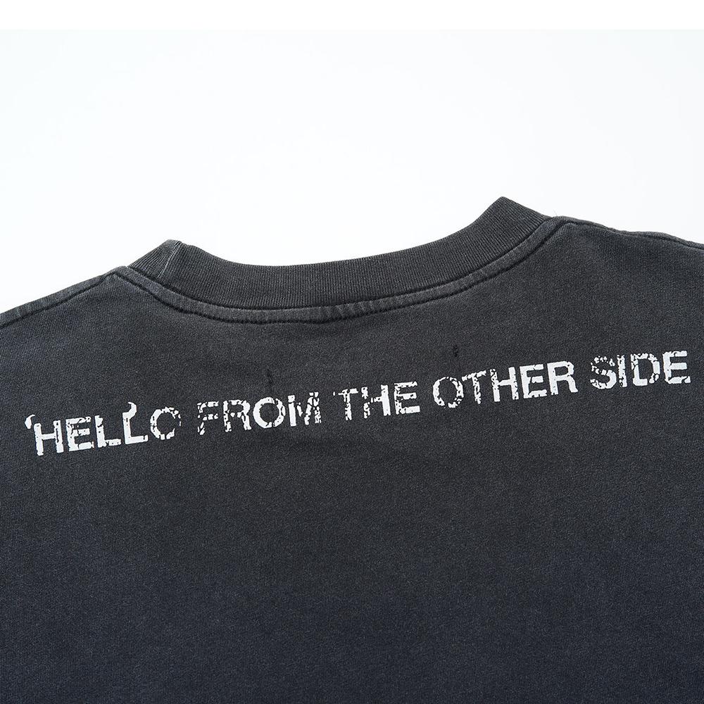 Men's and Women's High-quality Cotton Distressed Washed T-shirt Popular Fashion Student Trend Brand T-shirt