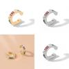 Elegant Alloy Geometric Ear Cuffs With Colorful Rhinestones For Trendy Women
