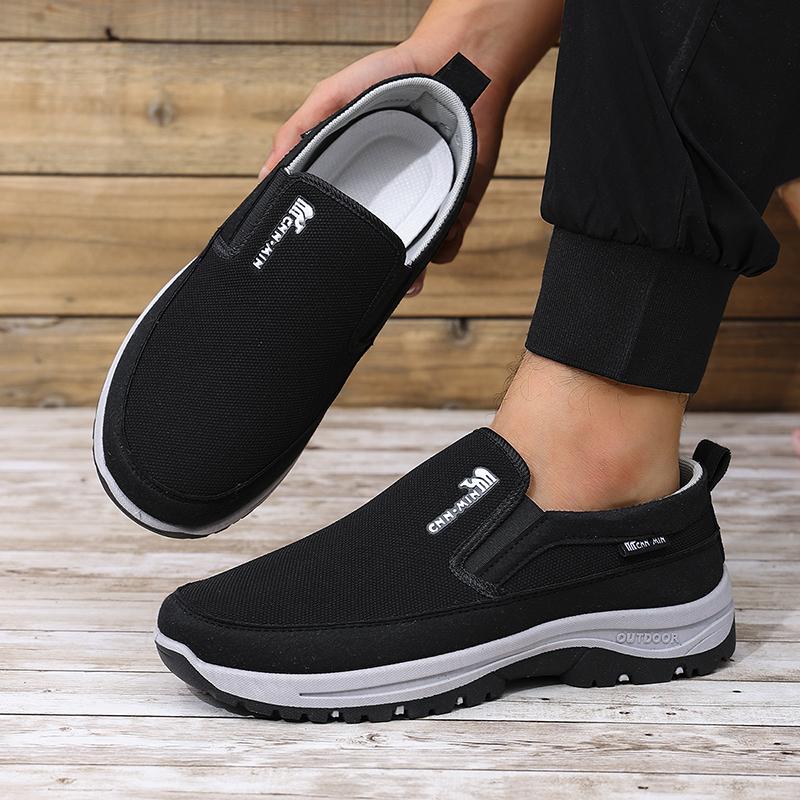 

мужская обувь мужская летняя обувь повседневная обувь без шнурков, противоскользящая и мягкая, подходит для занятий спортом на открытом воздухе и досуга 40 чёрный