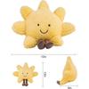Peluche Soleil et Lune, Oreiller Soleil Souriant Rempli de Fun, Oreiller Animal Lune et Rayon de Soleil 12", Jouet Doux en Peluche pour Cadeau d'Anniversaire d'Enfant