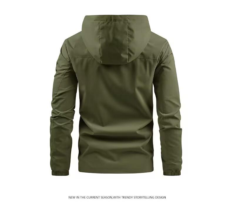 Coupe-vent imperméable à capuche pour homme: Veste décontractée polyvalente printemps/automne