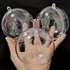 2Pcs Christmas Transparent Ball Plastic Christmas Trees Open Ball Box Bauble Ornament Wedding Gift Present Party Home Decoration