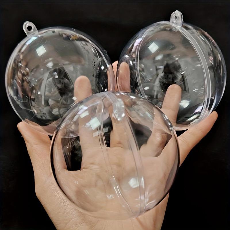 2Pcs Christmas Transparent Ball Plastic Christmas Trees Open Ball Box Bauble Ornament Wedding Gift Present Party Home Decoration