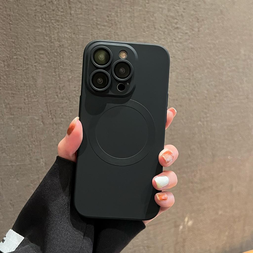Applicable To iPhone11promax Liquid Magnetic Mobile Phone Case Apple 11 Silicone CD Pattern with Built-in Lens Case