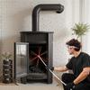 Chimney Sweep Kit, 10m Maximum Extendable Length Chimney Brush, Chimneys Cleaning Kit with Bristle Replacements & Goggles, 90° Bendable Fireplace