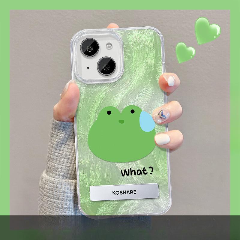 Suitable for Sweat Frog Doll Suitable for Apple 13 Mobile Phone Case Huawei Mate60pro Bracket 16 Cute 15 Couples
