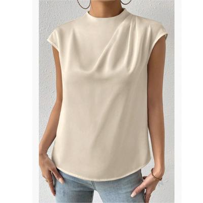 Tricou de mătase pentru femei, satin, cu mânecă scurtă, costum de bază de vară, guler rotund, îmbrăcăminte exterioară, tricouri de mătase