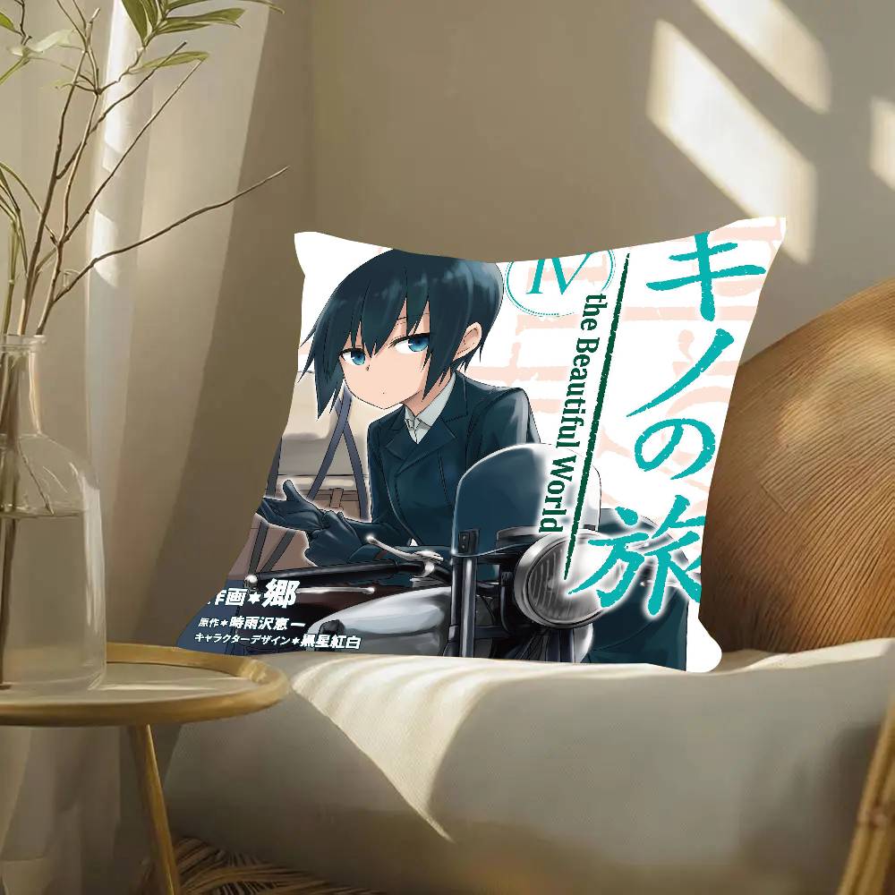 Anime Kino's J-Journey Pillow Case Fashion Square Pillowcase Bedroom Sofa Room Ins Decoration Leisure