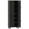 Freestanding Kitchen Cupboard, 4-Door Storage Cabinet with Adjustable Shelves, Modern Kitchen Pantry, 170cm, Black
