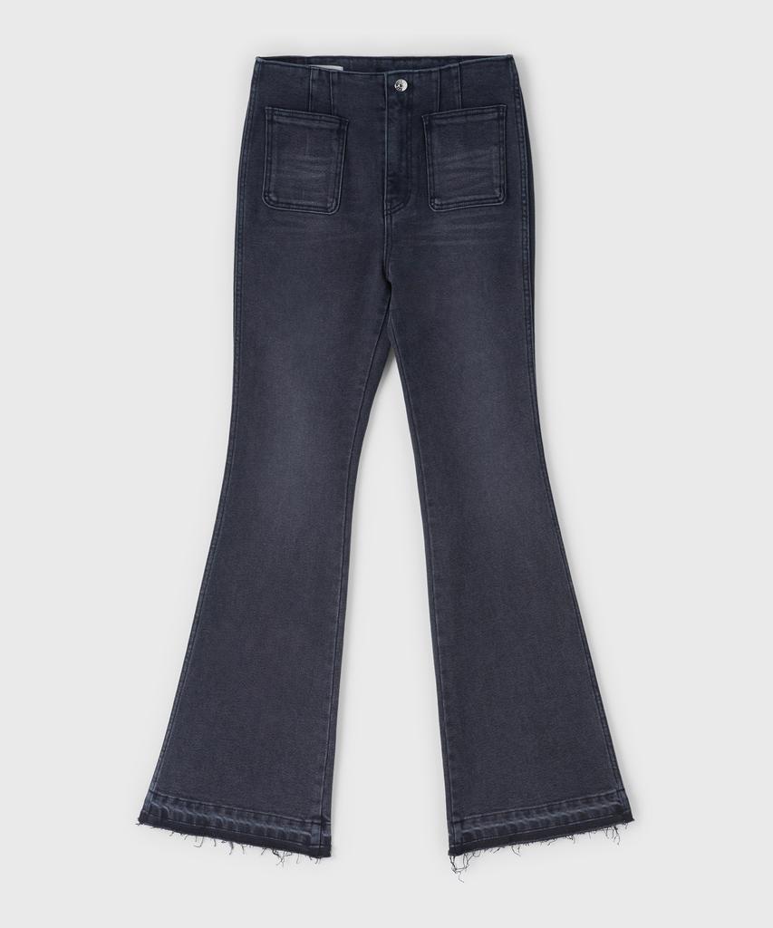 Yunse Front Pocket Bootcut Denim (Grey)