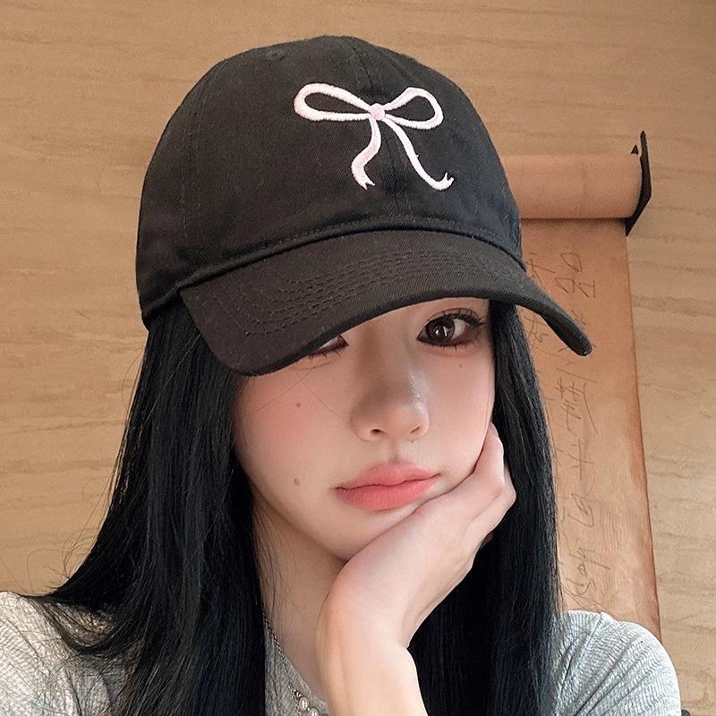 Letter B Women Baseball Cap Solid Color  Adjustable Girl Sun Hat Casual Summer Cotton Duck Tongue Caps