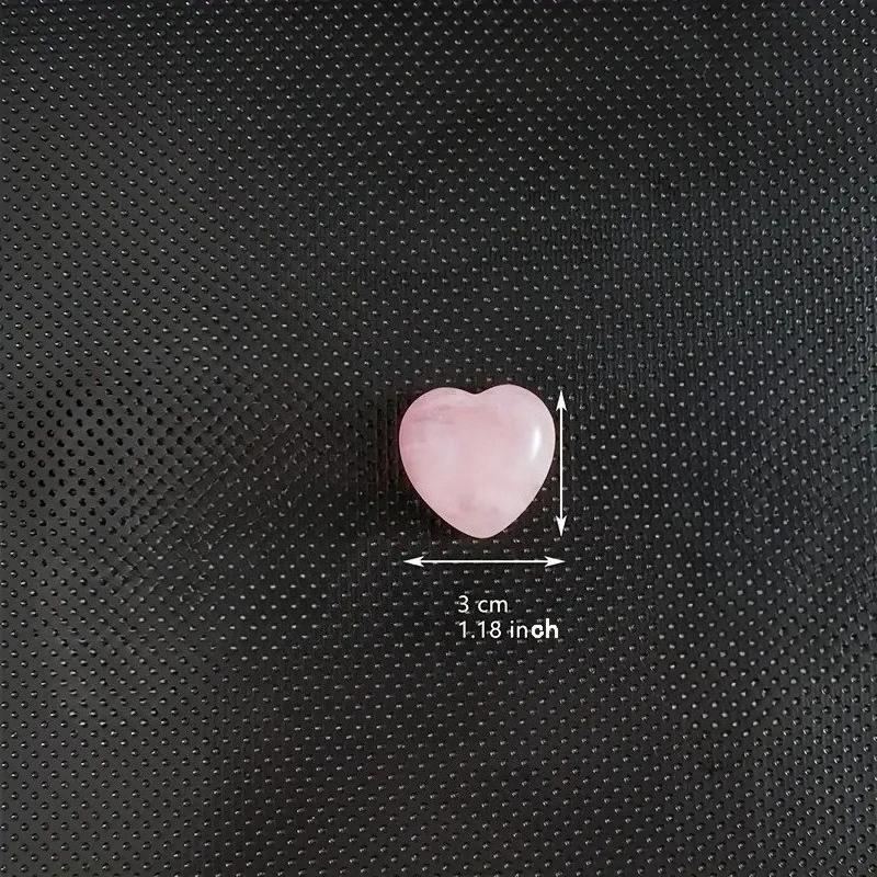 Natural Pink Crystal Love Ornament, Pink Crystal Rose Hibiscus Stone, Heart Shaped Peach Heart Pendant, Crystal Crafts