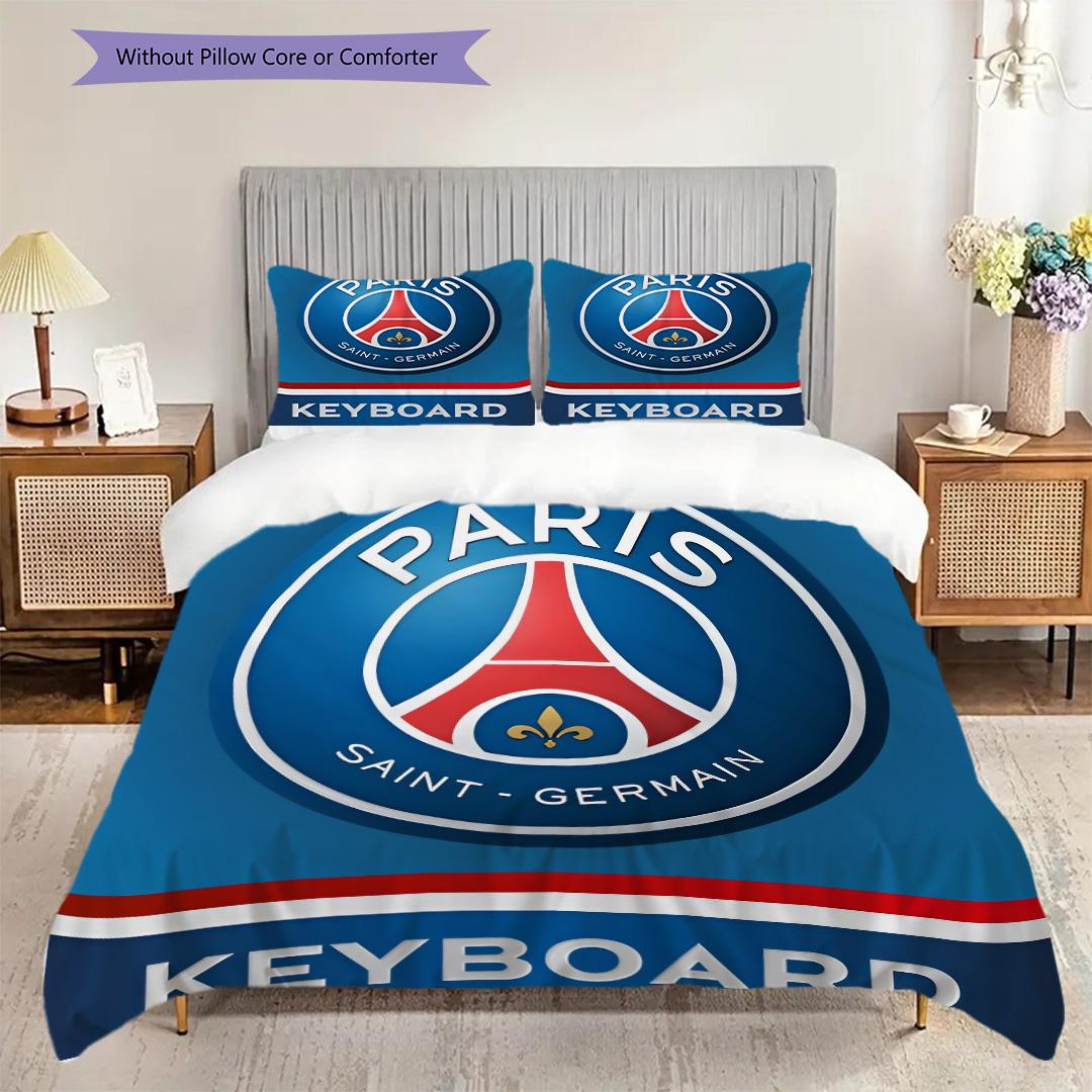 

Paris F.C Pattern Bedding Quilt Set Quilt Cover Pillowcase Home Decoration Birthday Gift (1 * duvet cover + 2 * pillowcase, without core) 200x200cm