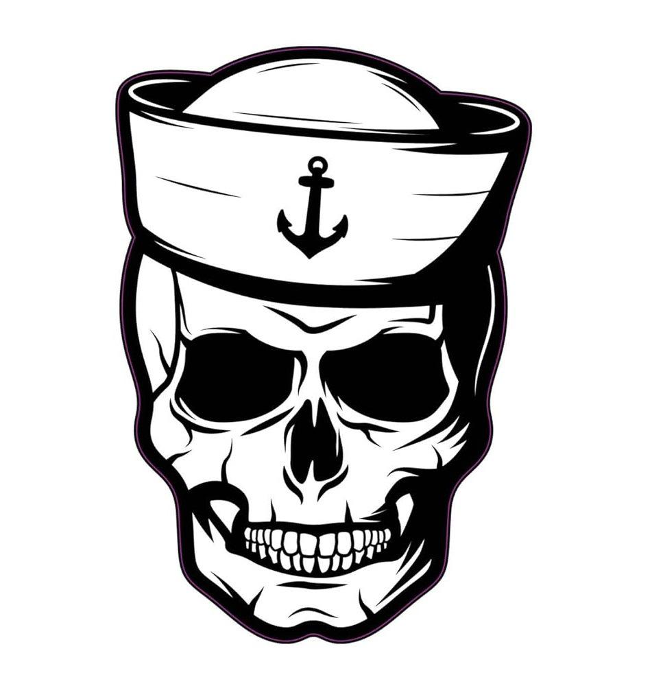 Nálepka Sailor Skull Samolepící vinylová nálepka pro auta, nákladní auta a počítače