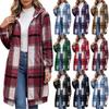 Women's Retro Plaid Hooded Zip-Up Sweatshirt Jacket with Hood, Pockets, Long Sleeve, Loose Fit Casual Outerwear for Everyday Wear
