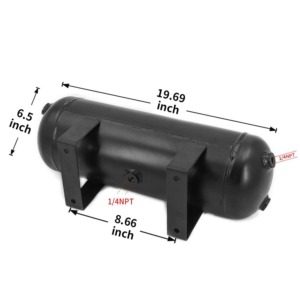 3/4/5 Gallon Aluminum Air Cylinder Air Tank Pneumatic Air Suspension System Tunning Vehicle Parts 1/4 NPT Holes