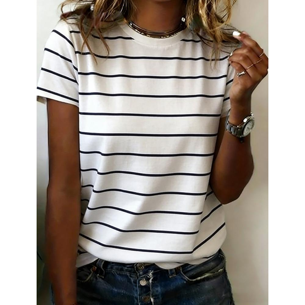 Floral landscape pattern print, women s casual T-shirt XS