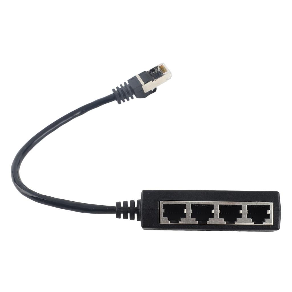 RJ45 Splitter Adapter 1 to 4 Port Smooth Transmission Excellent Connection Network Cable Adapter