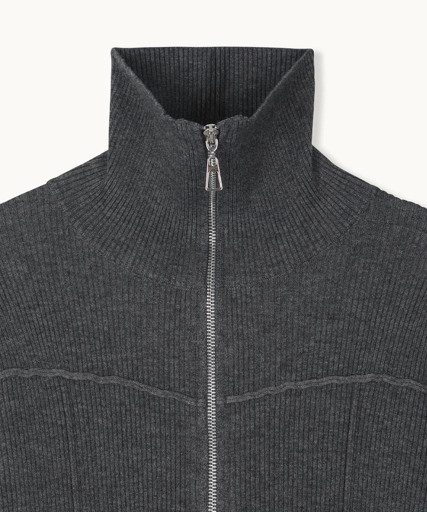 MAKE A TOAST Two-Way Zipper Wool Cardigan (Dark Gray) Mbfsnt004Dg