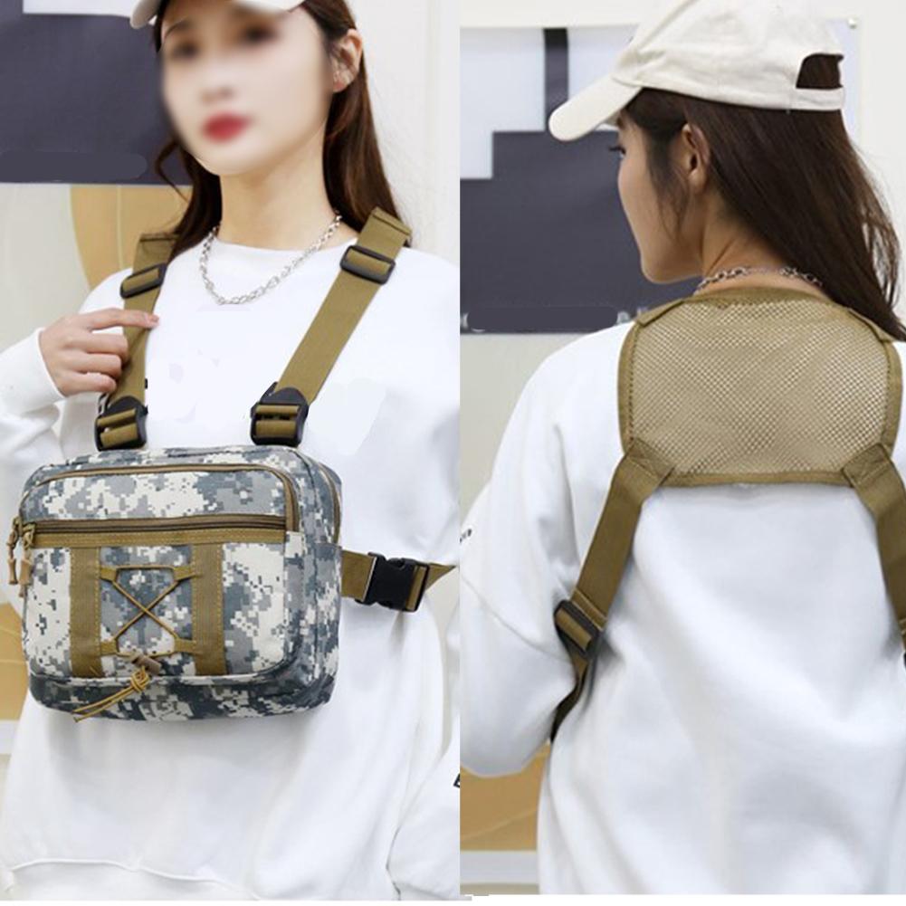 Outdoor Cycling Chest Bag Large Capacity Trendy Functional Backpack Multi Pocket Oxford Cloth Shoulder Bag Work Backpack