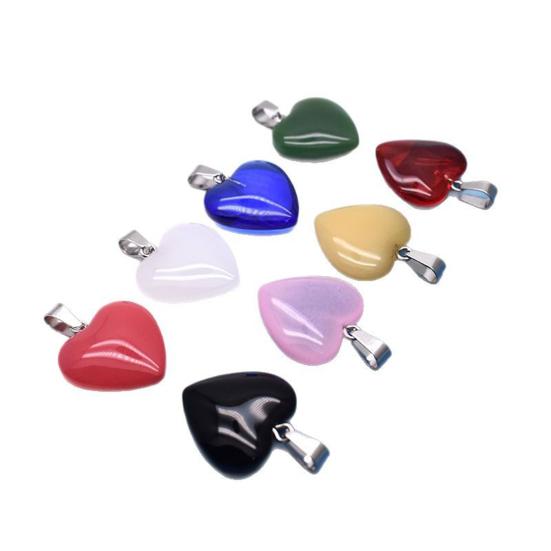 Heart Shape Pendant Necklace Charm 20mm Love Heart Shaped Pendant Jewelry Accessory for DIY Crafts Necklaces Bracelets Key Chains