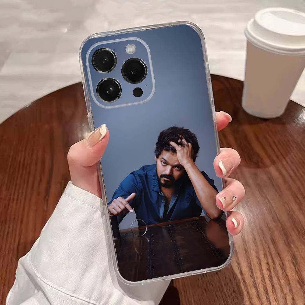 Actor Singer T-Thalapathy Vijay Phone Case For iPhone 17,16,15,14,13,12,11 Plus,Pro,Max,XR,XS,Plus,E,SE4,Mini Transparent Cover iPhone11