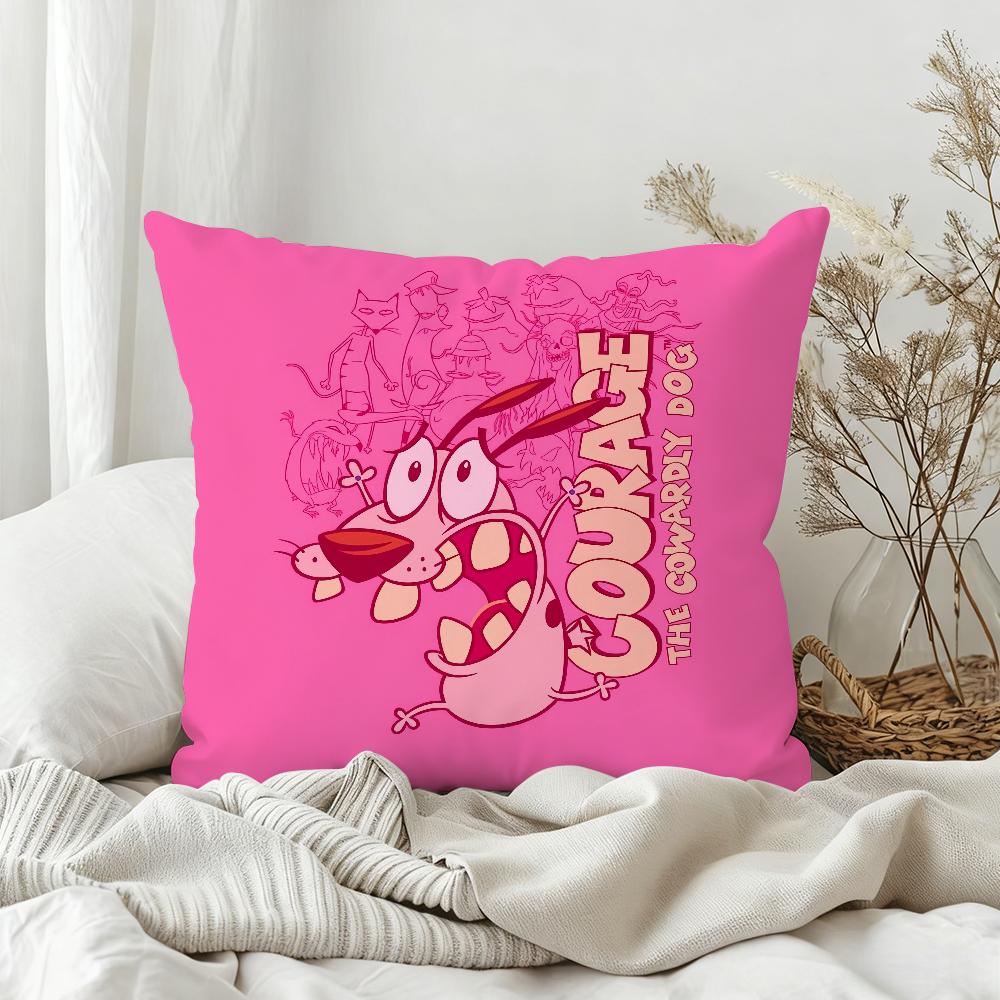 C-Courages The Cartoon C-Cowardlys Dog Pillow Case Sofa Living Room Bedroom Headboard Backrest Square Cushion Nap Time