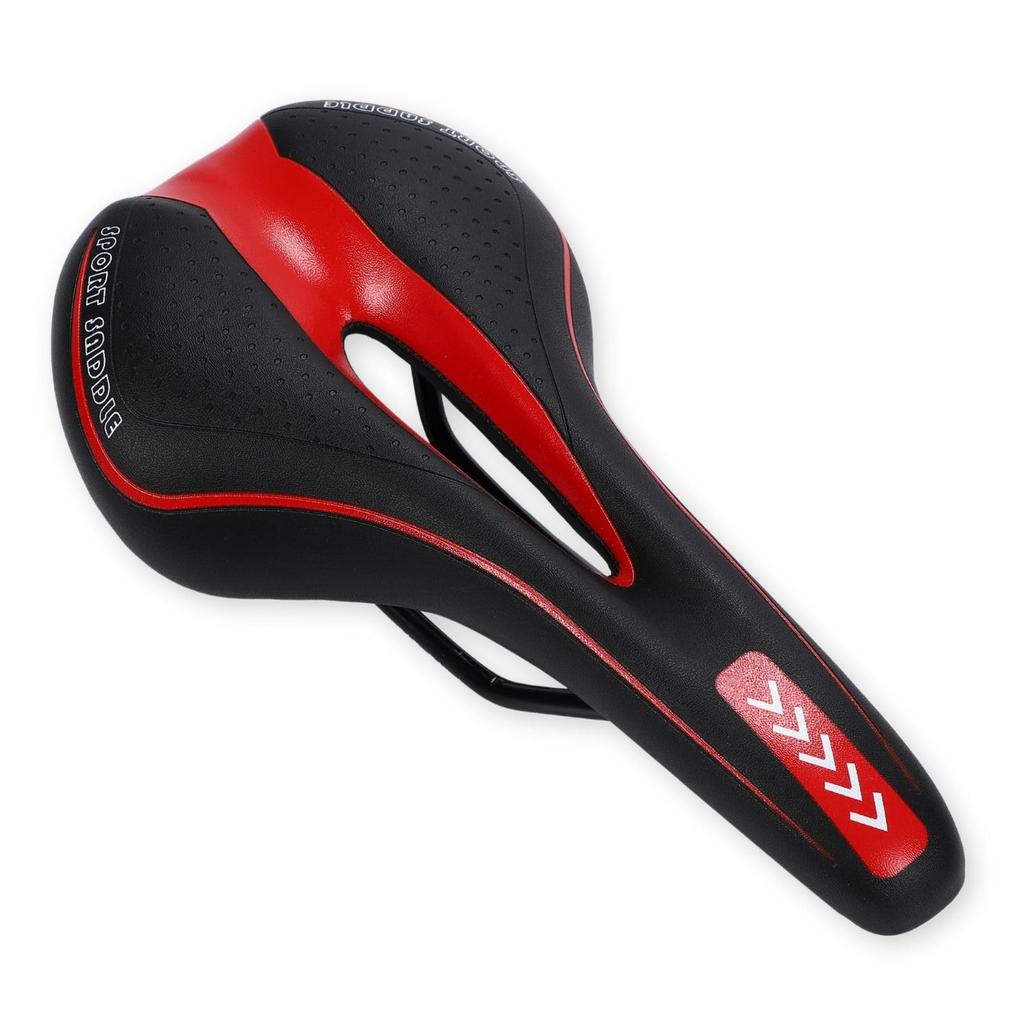 Calm Wish lightweight bicycle saddle with and comfortable cushioning for road mini and mountain cushioning, waterproof, bikes, velos, bikes. Red,