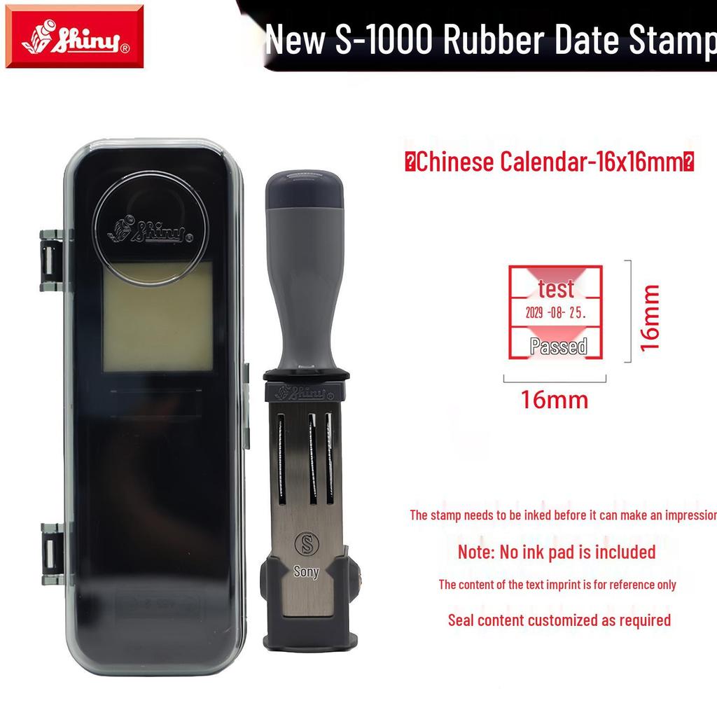 Adjustable Date & Custom Name Rubber Stamp - Shiny Dial, Personalized & Handmade Engraving